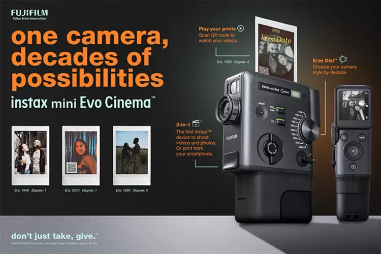 kamera, Instax mini Evo Cinema, Fujifilm, Fujifilm Rilis Instax Mini Evo Cinema, Kamera Instan yang Bisa Rekam Video dan Punya Filter Vintage