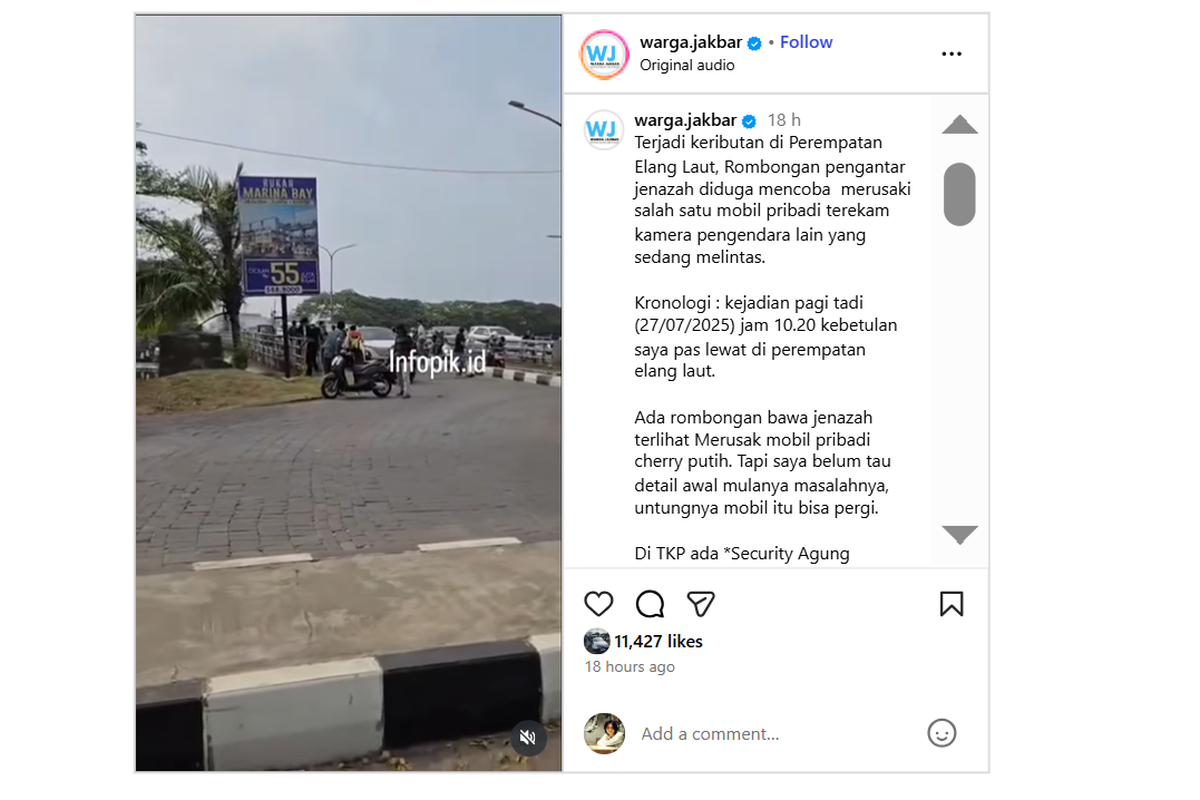 Lalu Lintas, mobil jenazah, Keributan di jalan, Rombongan Pengantar Jenazah Diduga Rusak Chery Putih di Jakarta Utara