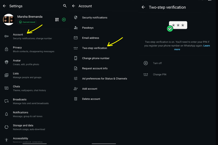 WhatsApp, Agar WA Tidak Mudah Di-hack, Aktifkan 6 Pengaturan Keamanan Ini, 1. Aktifkan verifikasi dua langkah , 2. Pakai kunci aplikasi , 3. Sembunyikan status "terakhir dilihat" dan "online", 4. Batasi siapa yang bisa menambahkan ke grup, 5. Periksa perangkat tertaut, 6. Aktifkan notifikasi keamanan