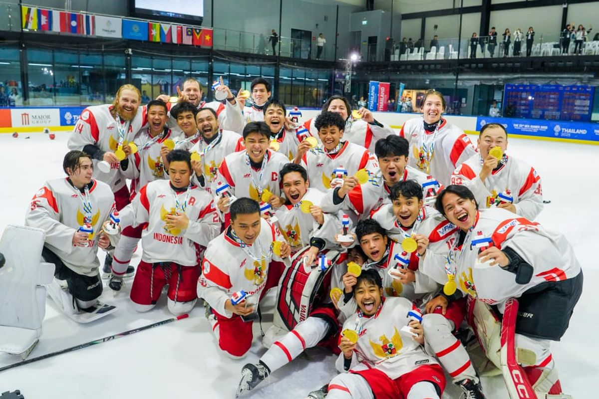 hoki es, Timnas hoki es Indonesia, SEA Games 2025, Hoki Es Indonesia, Timnas Hoki Es Indonesia Raih Emas SEA Games 2025, Pantang Menyerah dan Ukir Sejarah