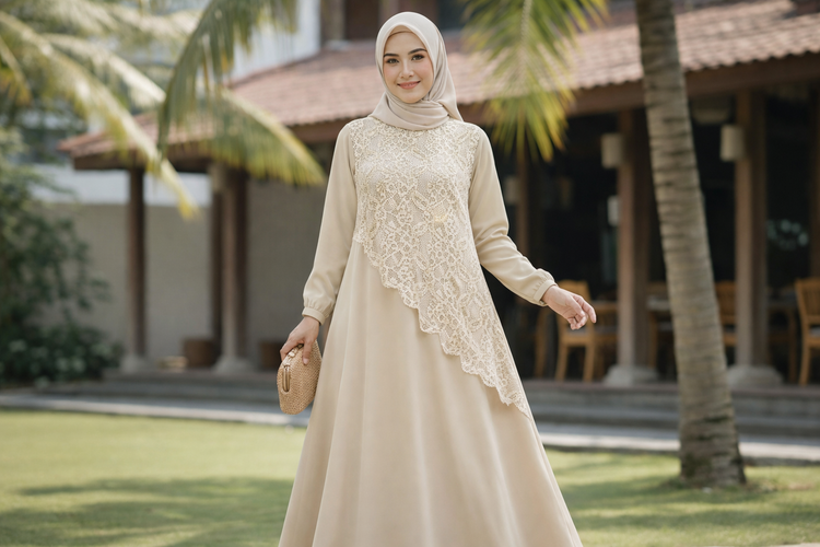 rompi lepas, tren gamis Lebaran 2026, Tren Gamis Lebaran 2026: Rompi Lepas, Gamis Bini Orang, dan Abaya Dubai, 1. Gamis dengan Rompi Lepas, 2. “Gamis Bini Orang”, 3. Gamis dengan Detail Embroidery, 4. Abaya Dubai
