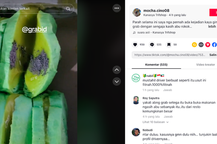 abu rokok di makanan, abu rokok di makanan Grab, makanan Grab, pesan makan Grab, pesanan Grab abu rokok, Abu Rokok Ditemukan di Makanan Pelanggan, Grab Indonesia Lakukan Investigasi