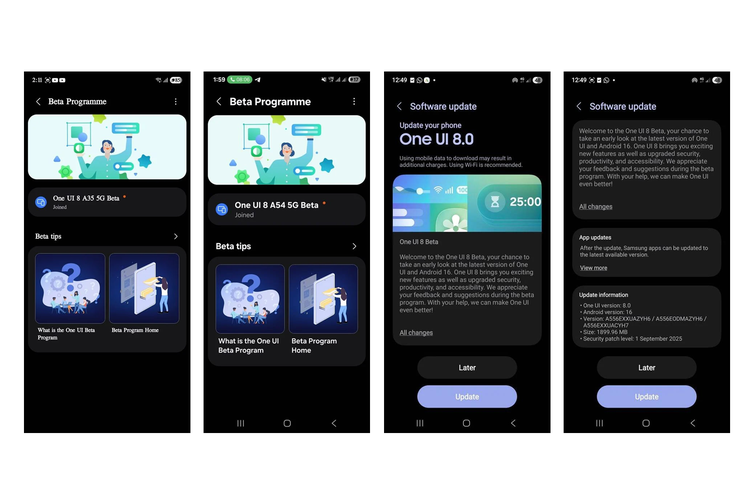 update, Samsung, Galaxy A54, galaxy a55, galaxy a35, Android 16, galaxy a36, One UI 8, OneUI 8, one ui 8 beta, Samsung Galaxy A36, Galaxy A55, dkk Mulai Kebagian One UI 8 Beta Berbasis Android 16