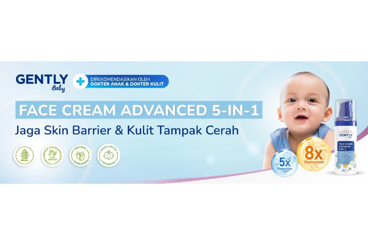 skin barrier, perawatan kulit anak, GENTLY Baby, GENTLY Baby Face Cream Advanced 5-in-1, Solusi Atasi Iritasi dan Perkuat Skin Barrier