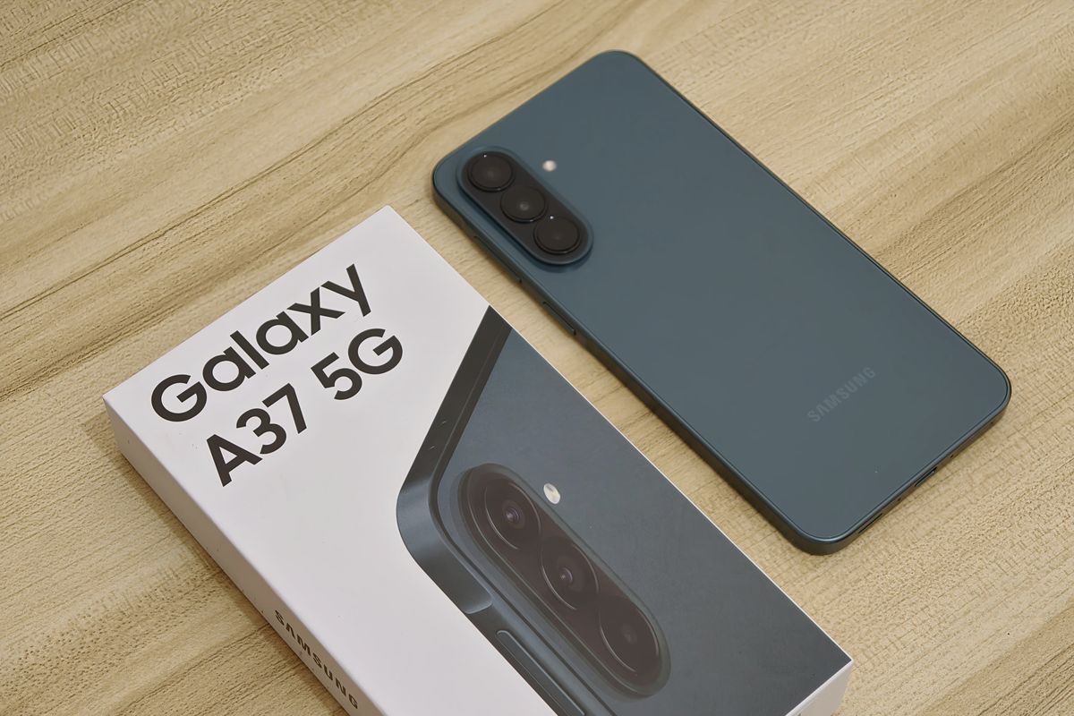kotak kemasan, Galaxy A37 5G, Samsung, boks, Unboxing Samsung Galaxy A37 5G, Boks Tipis Tanpa Charger