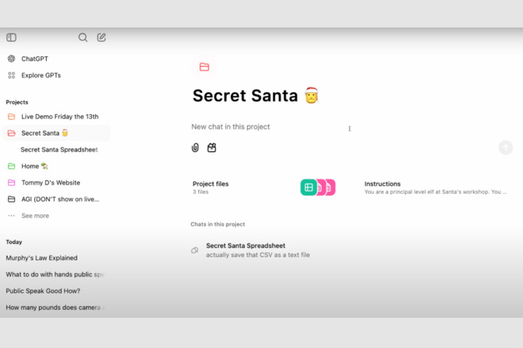 chatGPT, OpenAI, fitur chatgpt, fitur Projects, OpenAI Gratiskan Fitur Projects di ChatGPT, Bisa Bikin Folder dan Simpan File