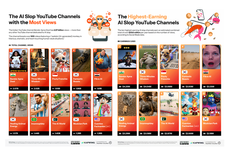 YouTube, AI slop, Indonesia Jadi Salah Satu Penonton Terbesar Konten AI Slop di YouTube