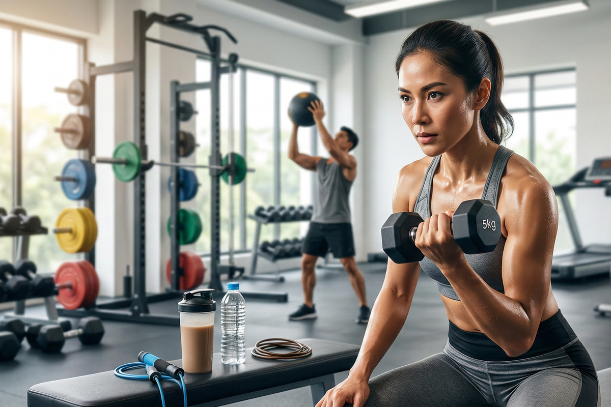 latihan kekuatan, paruh baya, olahraga, kesehatan, penurunan massa otot, Cara Mulai Latihan Kekuatan di Usia 40-an, Ini Saran Pelatih Kebugaran, Tubuh berubah, latihan juga perlu disesuaikan, Mulai dari beban ringan dan fokus pada teknik, Jaga rutinitas tetap sederhana dan konsisten, Istirahat dan nutrisi sama pentingnya, Kunci utama adalah konsistensi