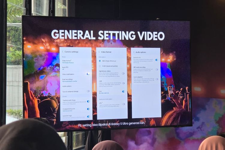 konser, Samsung, 5 Tips Rekam Fancam Konser Biar Apik, Hasil Lebih Stabil dan Tajam, 1. Pilih mode kamera sesuai kebutuhan, 2. Aktifkan fitur pendukung kamera, 3. Atur resolusi, frame-rate, dan zoom, 4. Jaga stabilitas dan exposure video, 5. Maksimalkan mode Pro Video