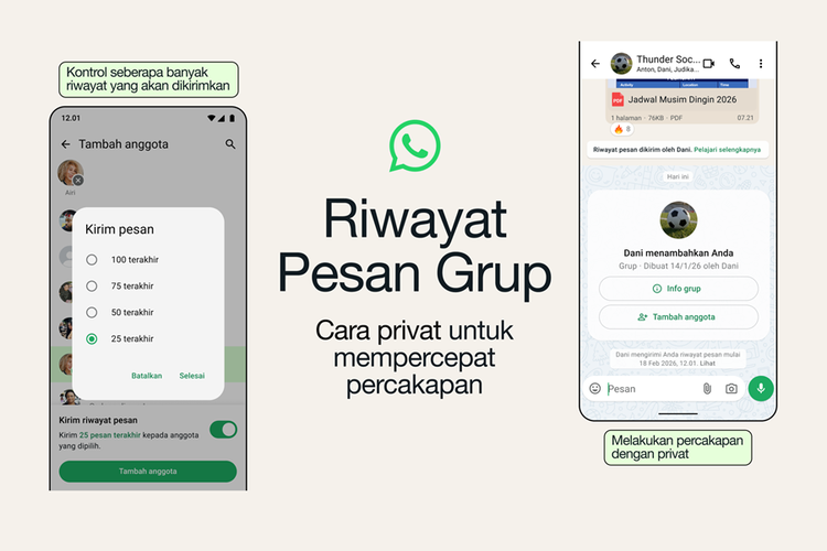 WhatsApp, Fitur Anyar WhatsApp, Anggota Baru di Grup Bisa Lihat Chat Lama