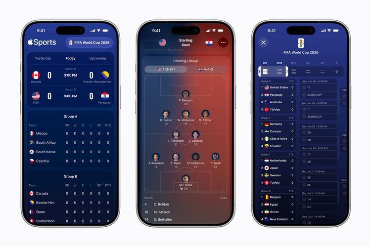 Apple, Apple Sports, World Cup 2026, Piala Dunia 2026, iPhone, Aplikasi Apple Sports Hadir di Indonesia, Bisa Pantau Skor Piala Dunia 2026 Real-time