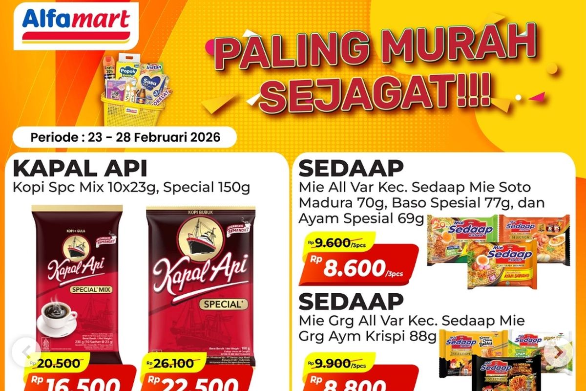 Alfamart, promo Alfamart, Promo Indomaret Hari Ini 23 Februari 2026, Minyak Goreng Sovia Rp 36.900, 1. Bukber Hemat (hingga 28 Februari), 2. Pahe Berkah Ramadhan (hingga 28 Februari), 3. Hidangan Ramadhan Dapur Alfamart (hingga 28 Februari), 4. Murah Tanpa Syarat Ramadan Hemat (hingga 26 Februari), 5. Paling Murah Sejagat (hingga 28 Februari)