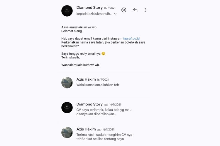 One Day or Day One, one day or day one, one day or day one trend, one day or day one artinya, kisah percintaan, kisah cinta taaruf, Dari Email ke Pelaminan, Kisah Intan dan Azis yang Dimulai Lewat Ta’aruf
