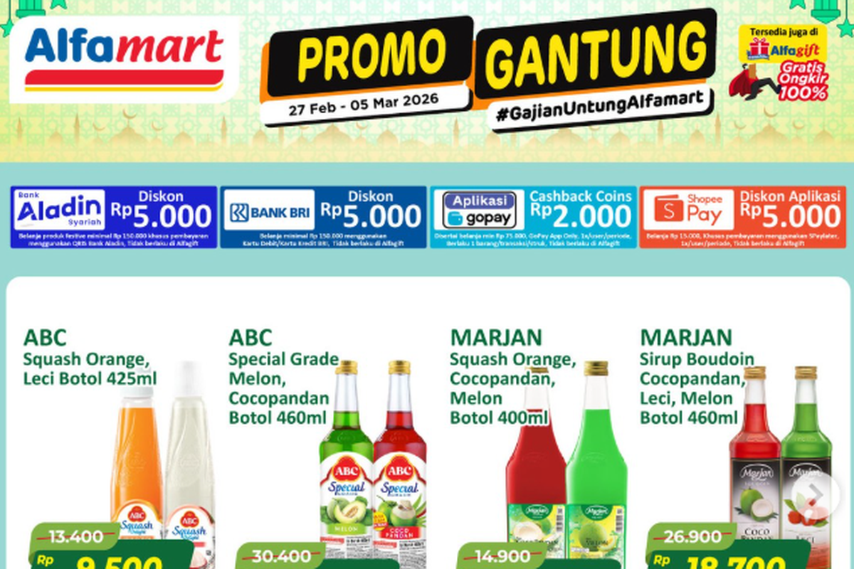 promo Gantung Alfamart, promo Gantung Alfamart hari ini, promo Alfamart, Promo Gantung Alfamart Hari Ini 27 Februari 2026, Minyak Goreng Hemat Mulai Rp 38.000-an