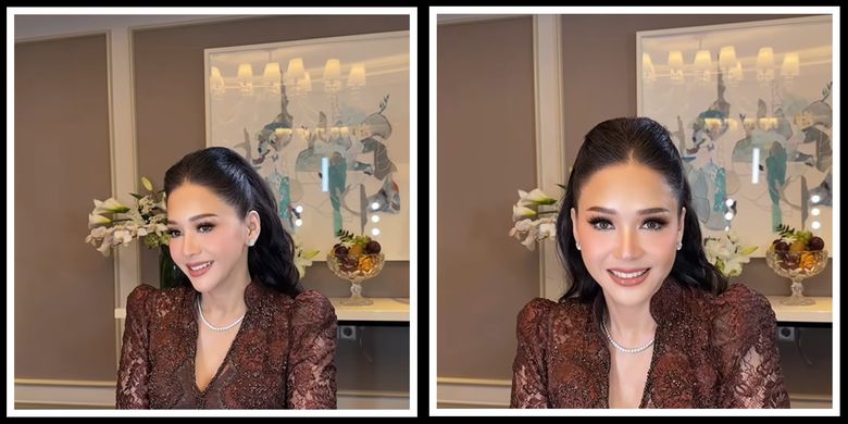 Maia Estianty, Al Ghazali, Alyssa Daguise, al ghazali menikah, pernikahan al ghazali dan alyssa daguise, alyssa daguise menikah, intimate dinner pernikahan Al Ghazali, Gaya Anggun Maia Estianty dengan Gaun Brokat Cokelat di Intimate Dinner Pernikahan Al Ghazali