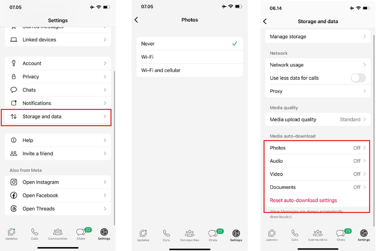 cara menonaktifkan download otomatis di WhatsApp, Cara mematikan unduhan otomatis di WhatsApp, Matikan Fitur WhatsApp Ini dan Memori HP Bakal Lebih Lega, 1. Menonaktifkan penyimpanan otomatis WhatsApp ke galeri Android, 2. Menonaktifkan download otomatis WhatsApp Android, 3. Menonaktifkan penyimpanan otomatis WhatsApp ke galeri iPhone, 4. Menonaktifkan download otomatis WhatsApp iPhone