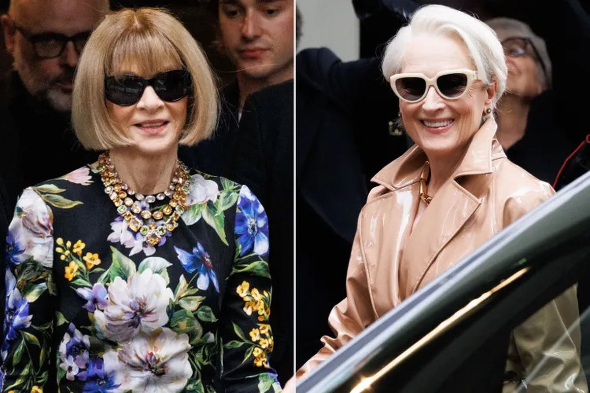 Meryl Streep, Anna Wintour, devil wears prada 2, miranda priestly, Ketika Anna Wintour Bertemu Meryl Streep di Milan Fashion Week