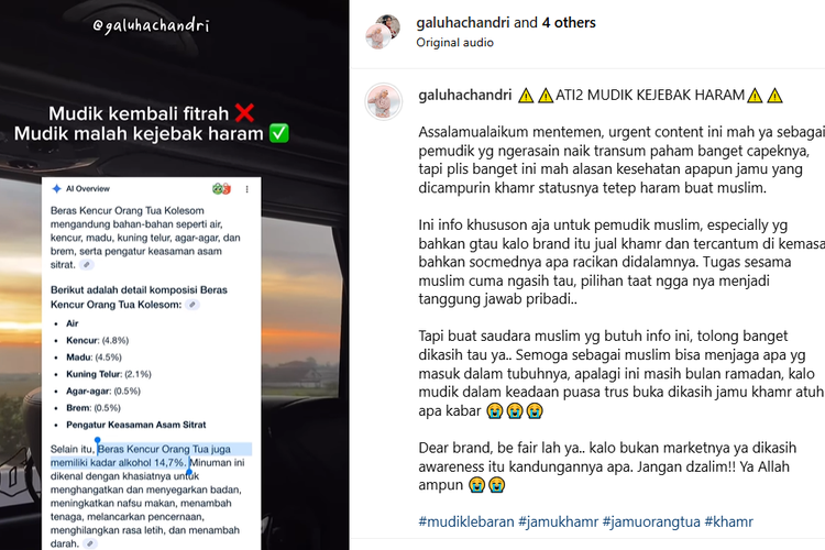 jamu mengandung alkohol, jamu beras kencur orang tua, tanggapan lppom mui soal jamu mengandung alkohol, apakah jamu halal, Viral Kabar Jamu Beralkohol di Posko Mudik Lebaran, Orang Tua Bantah Jamunya Beralkohol