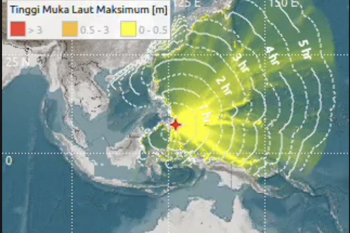 Sulawesi Utara, Talaud, gempa talaud, gempa Filipina, gempa filipina hari ini, tsunami talaud, tsunami talaud sulawesi utara, 5 Wilayah Indonesia Timur dengan Status Waspada Tsunami Usai Gempa M 7,6 di Laut Filipina
