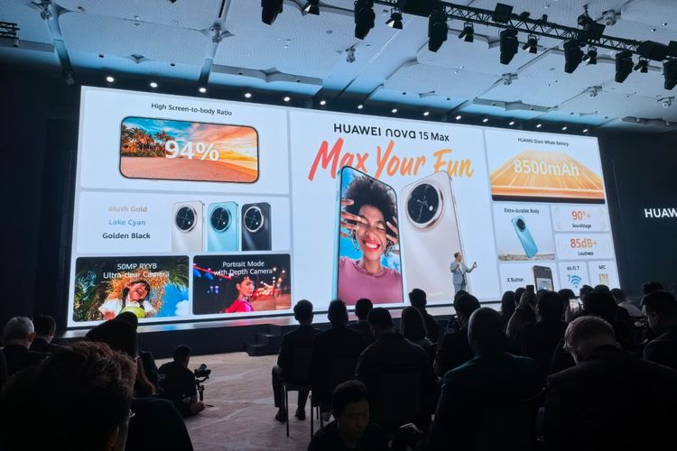 Huawei, Huawei Nova 15 Max, Huawei Nova 15 Max Resmi, HP Baterai 8.500 mAh dan Layar Cerah 4.000 Nits