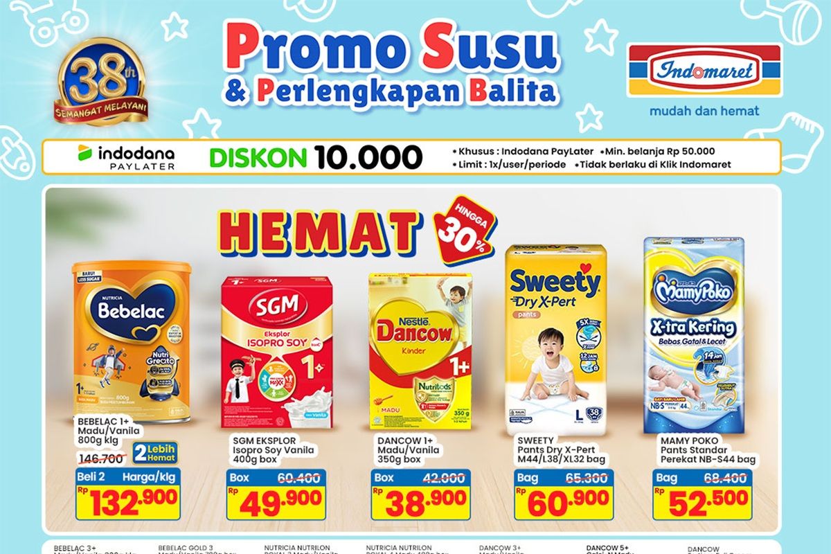 promo Indomaret, promo Indomaret hari ini, Promo Indomaret Hari Ini 7 Juni 2026, Susu Anak Diskon hingga 50 Persen, Promo 4 hari (4-7 Juni 2026), Harga spesial (2-15 Juni 2026), Double date (hari ini terakhir), Harga khusus member (4-10 Juni 2026), Festival skincare (28-10 Juni 2026)
