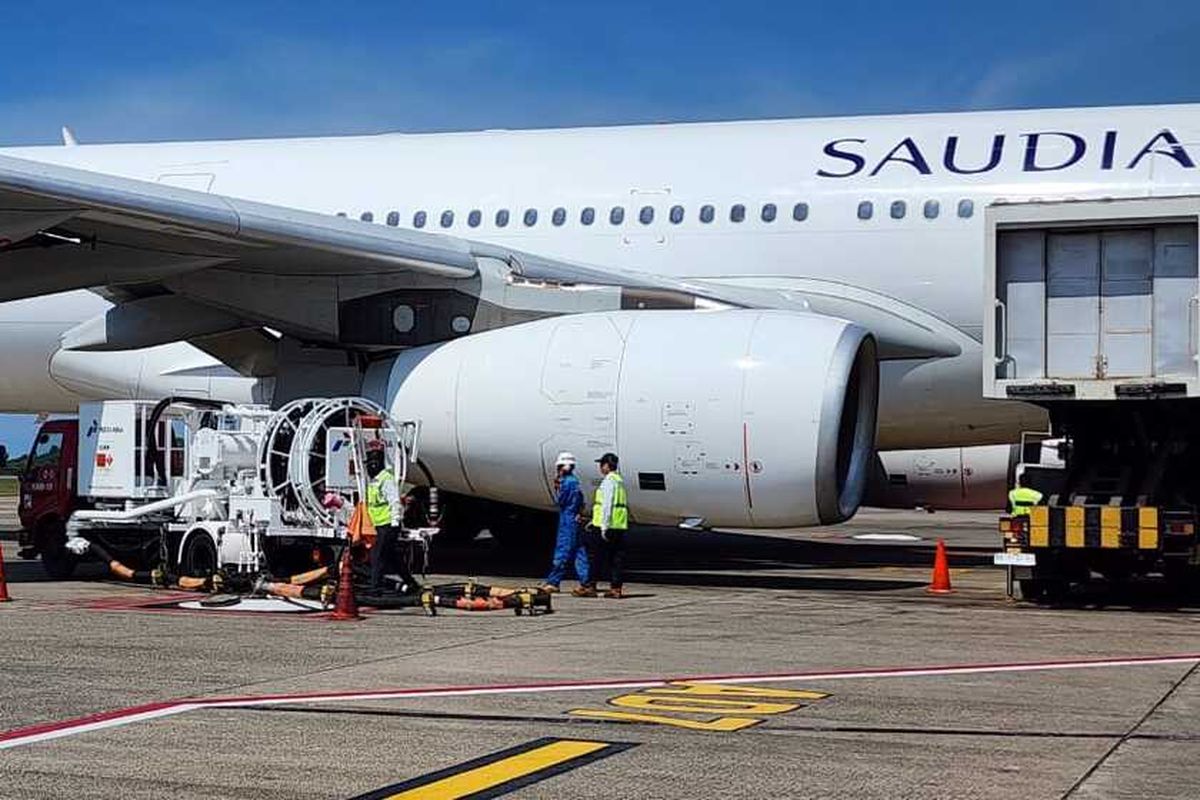 Saudia Airlines, ancaman bom Saudia Airlines, saudia airlines jakarta, saudia airlines mendarat di kualanamu, kronologi ancaman bom saudia airlines, Kemenhub: OTK Ancam Ledakkan Bom di Saudia Airlines