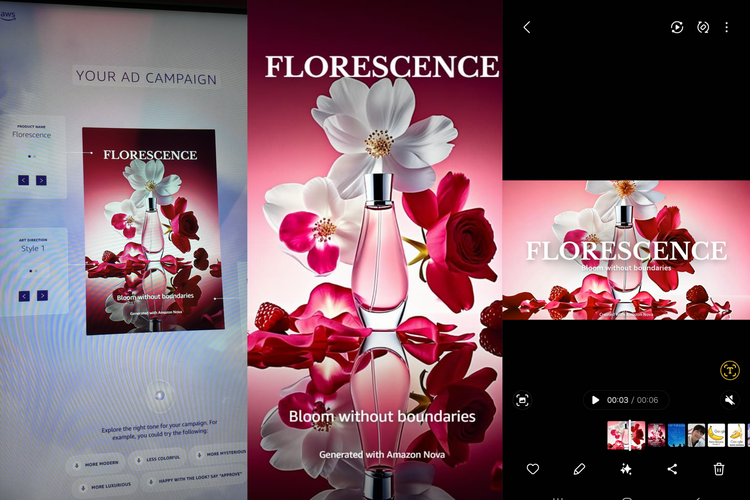 parfum, Fragrance Lab, Amazon, AI AWS, Nova Sonic, Amazon Nova, Parfum, fragrance lab, Pengalaman Meracik Parfum Personal Pakai AI Amazon Nova di AWS re:Invent 2025, Tahap 1: ngobrol dengan AI untuk meracik parfum, Tahap 2: AI memberi nama parfum, Tahap 3: bikin poster dan video iklan parfum dengan AI, Tahap 4: parfum diracik oleh perfumer di tempat