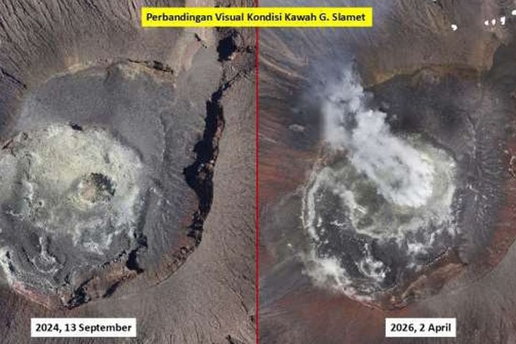 Gunung Slamet ditutup, Pendakian Gunung Slamet Ditutup, Suhu Kawah Naik hingga 400 Derajat Celsius