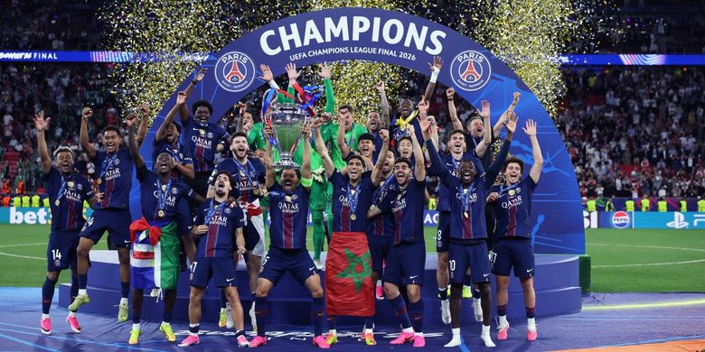 Liga Champions, Paris Saint-Germain, Arsenal, Inter Milan, Inter, AC Milan, Daftar Tim Juara Beruntun Liga Champions: PSG Ikuti Jejak Inter dan AC Milan