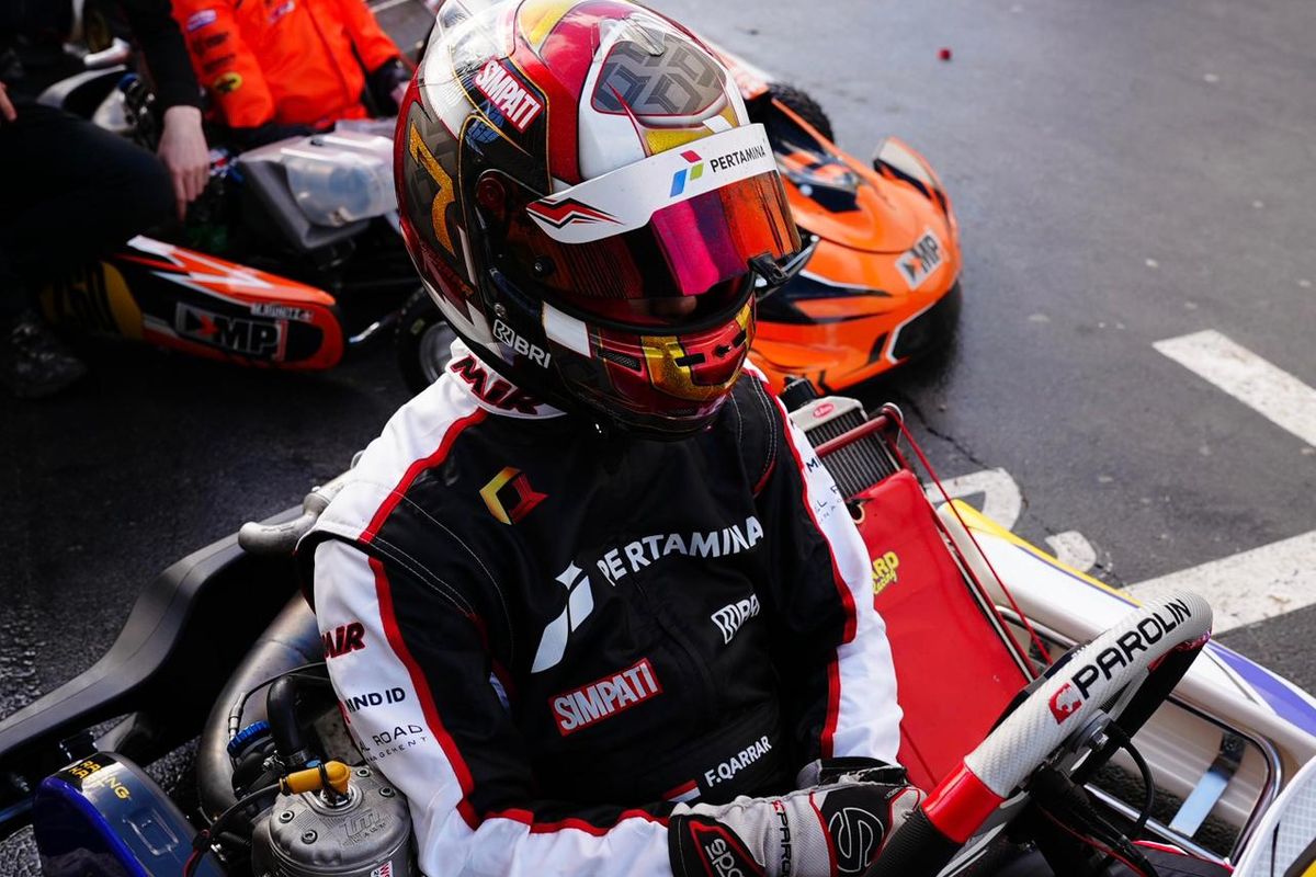 Qarrar Firhand, WSK Super Master Series 2026, motorsport, Pebalap Muda Indonesia Qarrar Firhand Raih Pole Position Grup di WSK Super Master 2026
