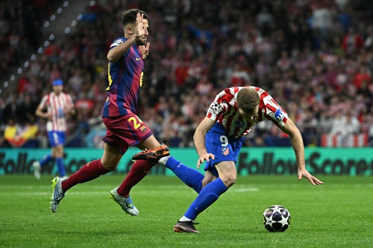 Liga Champions, Atletico Madrid, Barcelona, ATLETICO MADRID VS BARCELONA, Hasil Atletico Vs Barcelona 1-2 (3-2 agg), Upaya Barca Tak Cukup