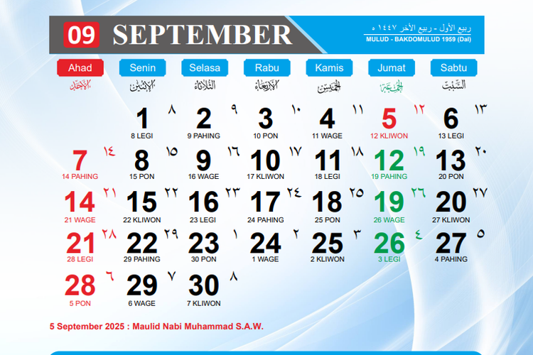 daftar hari libur 2025, kalender September 2025, tanggal merah September 2025, 5 September 2025, 5 September 2025 Libur Apa? Cek Daftar Tanggal Merah Bulan Ini, Daftar Tanggal Merah September 2025, Sejarah Maulid Nabi sebagai Libur Nasional, Makna Peringatan Maulid Nabi, Libur Nasional Setelah September 2025