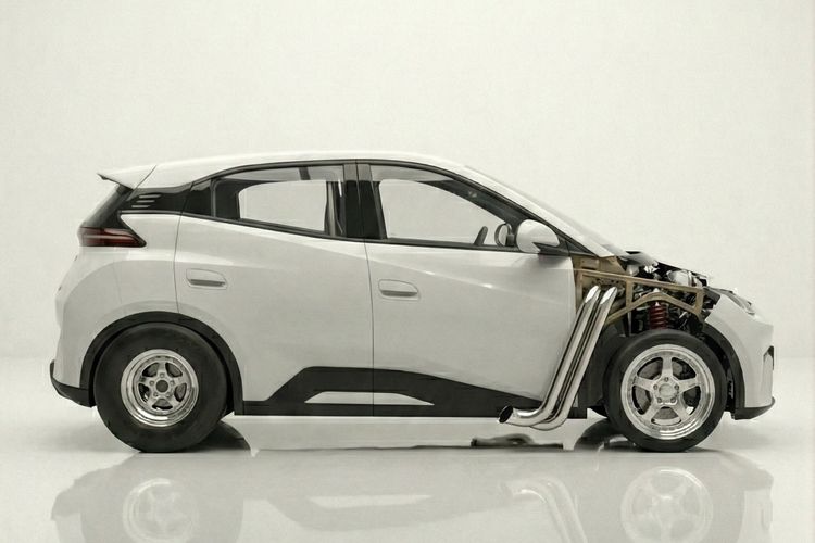 modifikasi BYD Atto 1, kecerdasan buatan, mobil balap, Imajinasi Jikalau BYD Atto 1 Dibekali Mesin Diesel