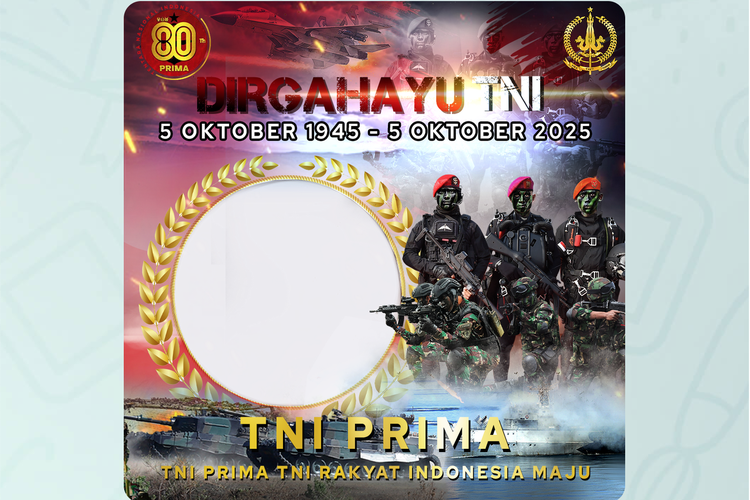 Tentara Nasional Indonesia, HUT Ke-80 TNI, Twibbon HUT TNI 2025, Twibbon HUT ke-80 TNI, Download HUT ke-80 TNI, Tema HUT ke-80 TNI, Logo HUT ke-80 TNI, 30 Link Twibbon HUT ke-80 TNI Keren, Lengkap dengan Logo dan Temanya