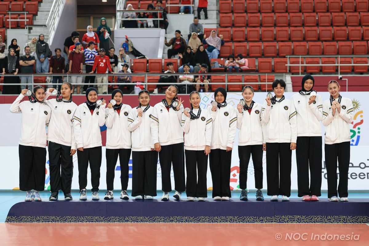 Bahrain, Timnas Voli Putri Indonesia, marcos sugiyama, Asian Youth Games, Asian Youth Games 2025, Timnas voli putri U18 Indonesia, Timnas Voli Putri Indonesia Raih Perak, Marcos Sugiyama: Kami Bangga