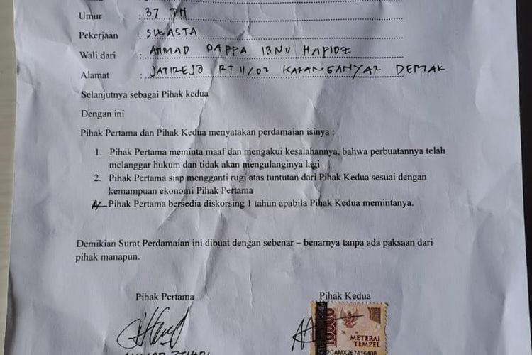 Demak, guru tampar murid, guru Demak, guru madin demak, guru madin demak didenda, Kasus Guru Madin di Demak: Tak Ada Denda Tertulis di Surat Damai, tapi Tetap Diminta Rp 12,5 Juta