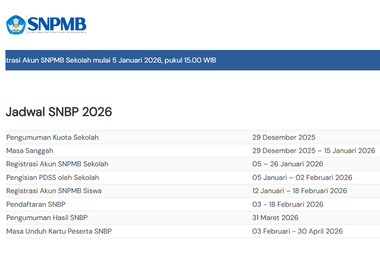 SNBP 2026, cara daftar SNBP 2026, SNPMB 2026, Dibuka 3 Februari 2026, Ini Link dan Cara Daftar SNBP 2026