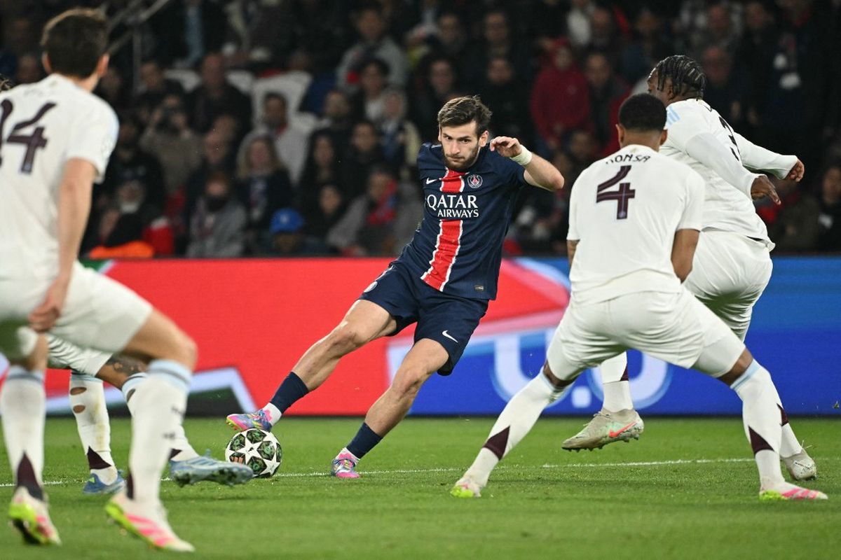 Liga Champions, PSG vs Aston Villa, Hasil Liga Champions, Hasil Liga Champions PSG Vs Aston Villa 3-1, Gol Jenius Kvaradona