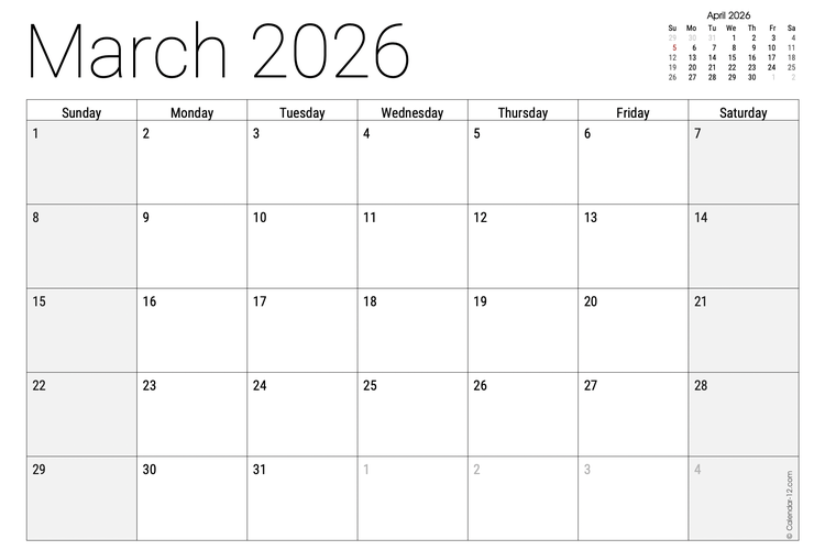 Kalender Maret 2026, Daftar Tanggal Merah dan Cuti Bersama Maret 2026, Total 7 Hari