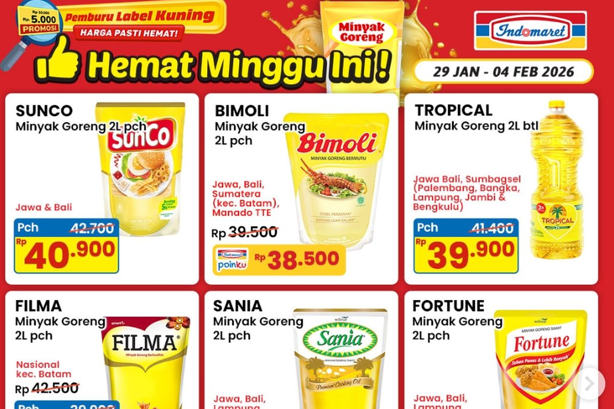 Promo Indomaret, Promo Indomaret Super Hemat 12-18 Februari, Ada Diskon Minyak Goreng