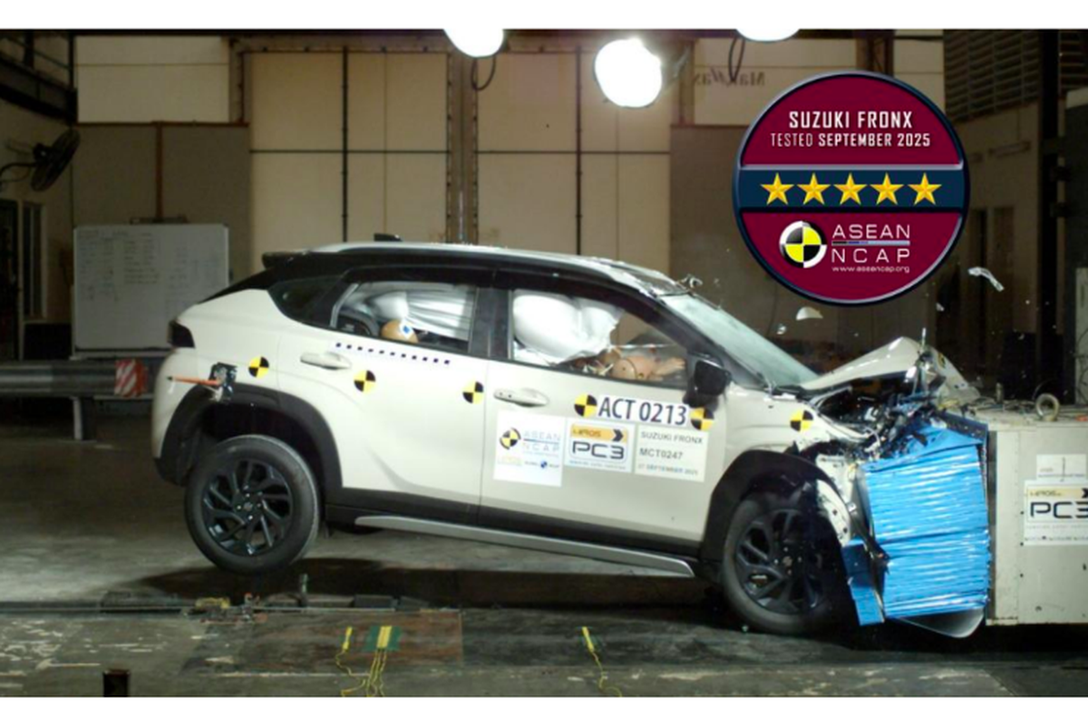 tes tabrak, mobil, Suzuki, tabrak, suzuki fronx, Fronx, Suzuki Fronx Raih 5 Bintang Uji Tabrak ASEAN NCAP