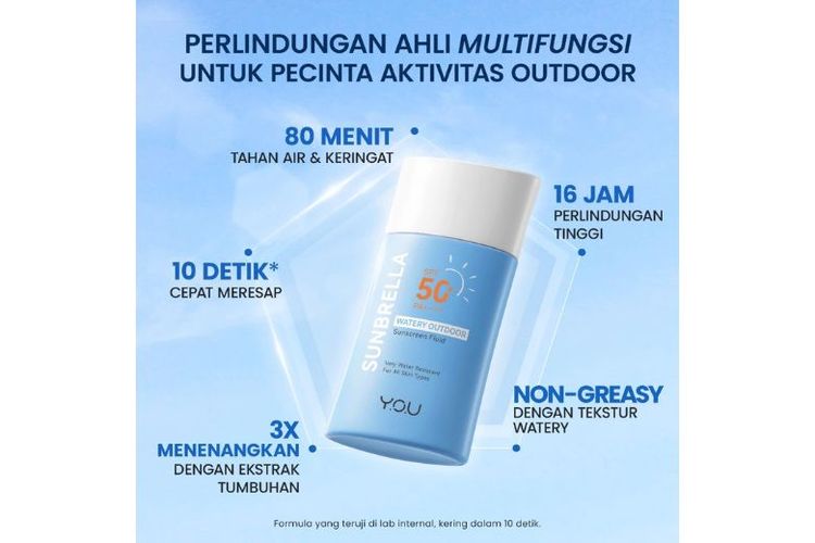 sunscreen, water resistant, sunscreen waterproof, 5 Rekomendasi Sunscreen Waterproof untuk Berenang, Tahan Air dan Keringat, 1. Y.O.U Sunbrella Watery Outdoor Sunscreen Fluid SPF 50+ PA++++, 2. Amaterasun Physical Sunscreen SPF 50+ PA++++, 3. Anessa Perfect UV Sunscreen Skincare Milk SPF 50+ PA++++, 4. Sunplay High UV Defence Sunscreen Lotion SPF 50+ PA+++, 5. Banana Boat Aqua Long Wearing Sunscreen Lotion SPF 50+, 1. Pilih sunscreen dengan SPF minimal 30, 2. Perhatikan klaim water resistant, 3. Gunakan kembali sunscreen setelah berenang, 4. Pilih tekstur yang nyaman di kulit