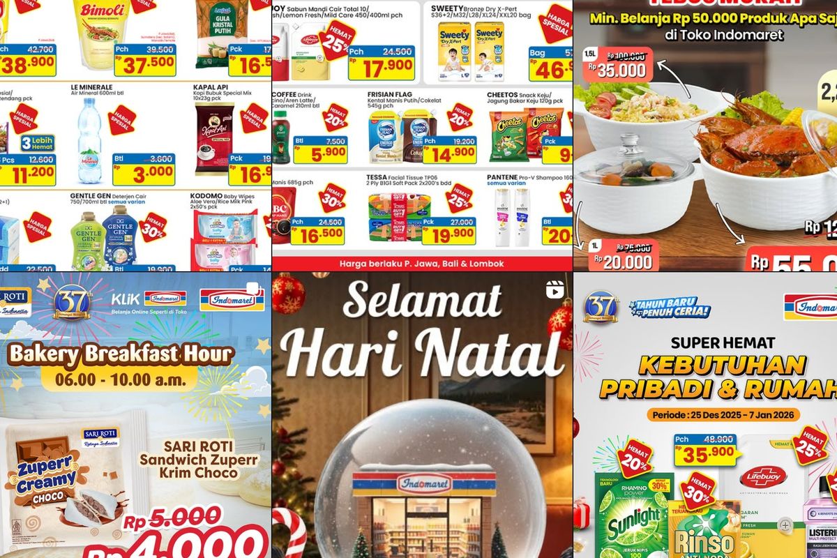 Indomaret, promo Indomaret, promo Indomaret hari ini, Promo Indomaret Hari Ini 25 Desember 2025, Produk Skincare Bertabur Diskon, 1. Promo 4 Hari (hingga 28 Desember), 2. Paling Murah (hingga 31 Desember), 3. Promo Akhir Tahun Opal Casserole, 4. Bakery Breakfast Hour, 5. Super Hemat (hingga 7 Januari 2026), 6. Harga Khusus (hingga 31 Desember), 7. Hemat Minggu Ini (hingga 31 Desember)