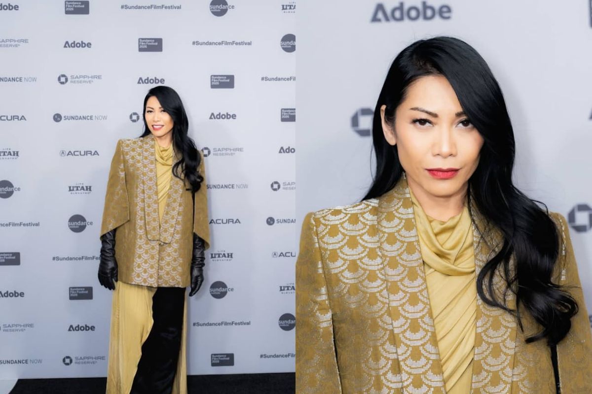 Anggun, Para Perasuk, Gaya Anggun C Sasmi di Sundance dengan Balutan Emas Didit Hediprasetyo