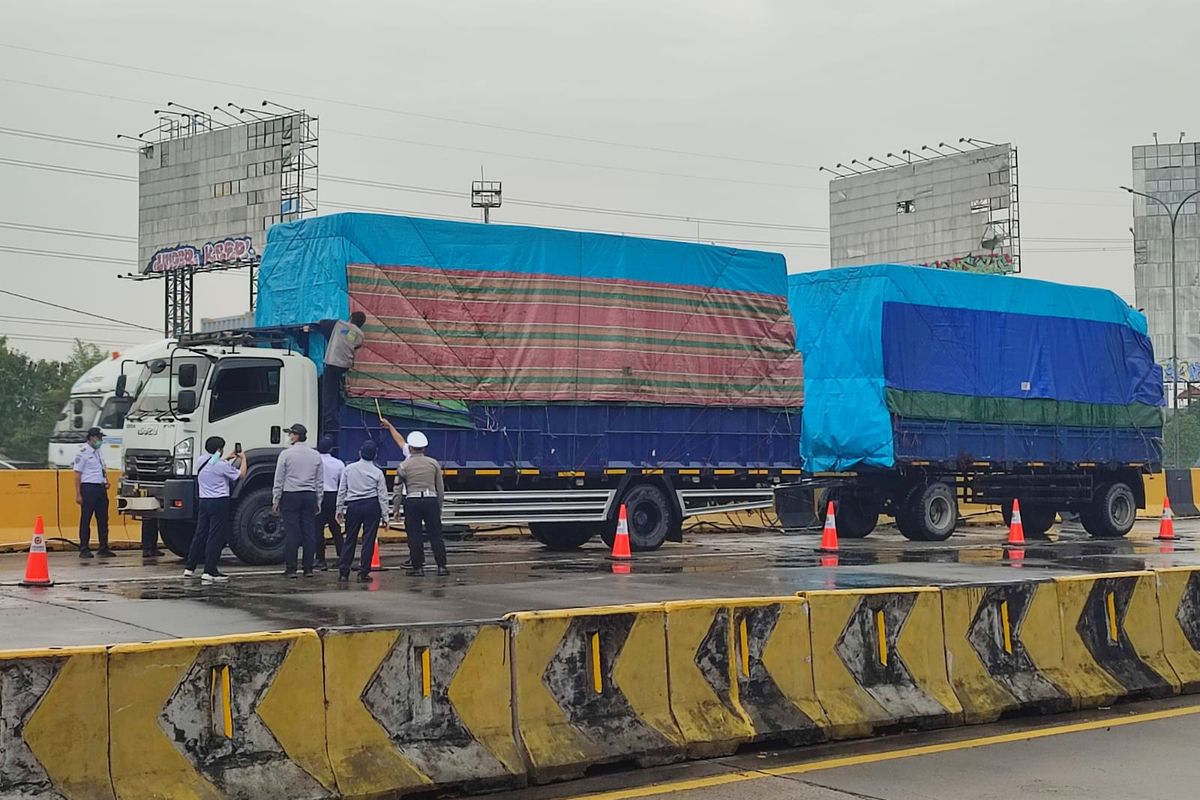 ODOL, Jasa Marga, Truk ODOL, Razia Truk ODOL, Razia Truk ODOL di Jalan Tol, Razia ODOL Digelar di Tol Jakarta-Tangerang, 193 Truk Terjaring