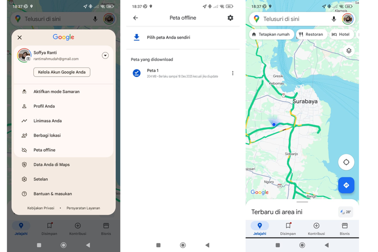 Google Maps, Google Maps offline, cara download google maps offline, Cara Menyimpan Peta Offline di Google Maps agar Hemat Data Saat Mudik