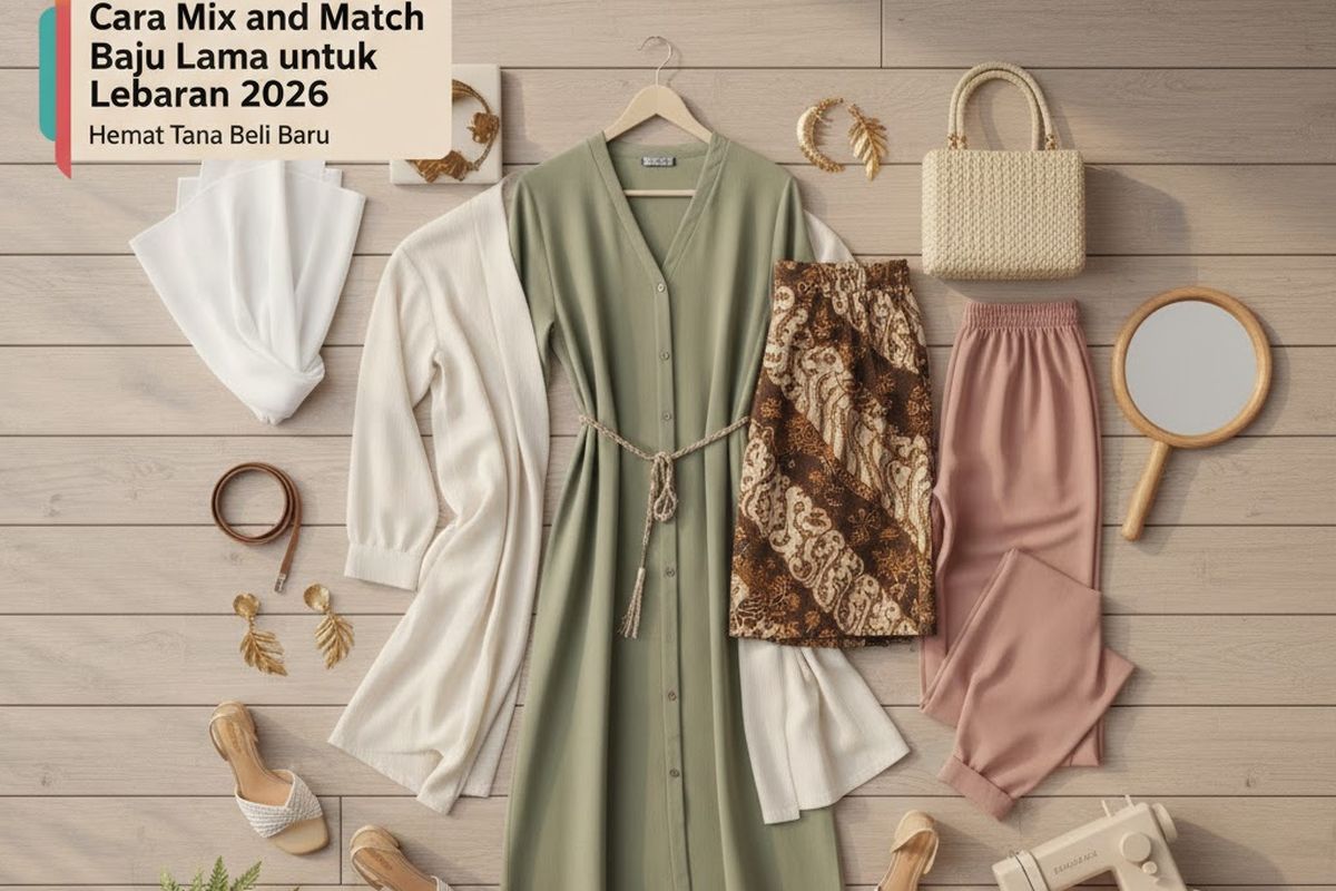 Cara Mix and Match Baju Lama untuk Lebaran 2026, Hemat Tanpa Beli Baru, 1. Mulai dari “Belanja” di Lemari Sendiri, 2. Andalkan Warna Netral sebagai Dasar, 3. Ubah Siluet dengan Layering, 4. Manfaatkan Aksesori yang Ada, 5. Kombinasikan Item Formal dan Kasual, 6. Lakukan Alterasi Sederhana, 7. Terapkan Prinsip Fungsional dan Nyaman