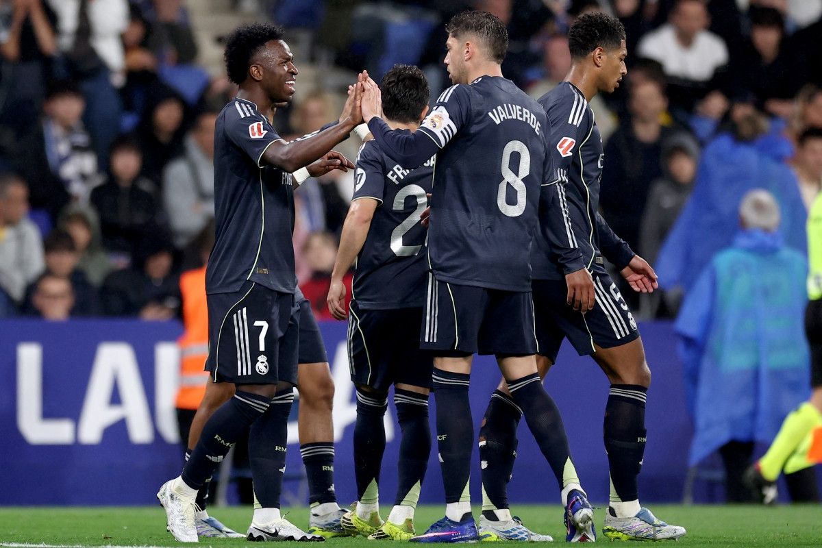 Espanyol, Real Madrid, Vinicius Jr, Barcelona, Hasil Espanyol Vs Real Madrid 0-2: Dwigol Vinicius Jr Tunda Perayaan Juara Barcelona