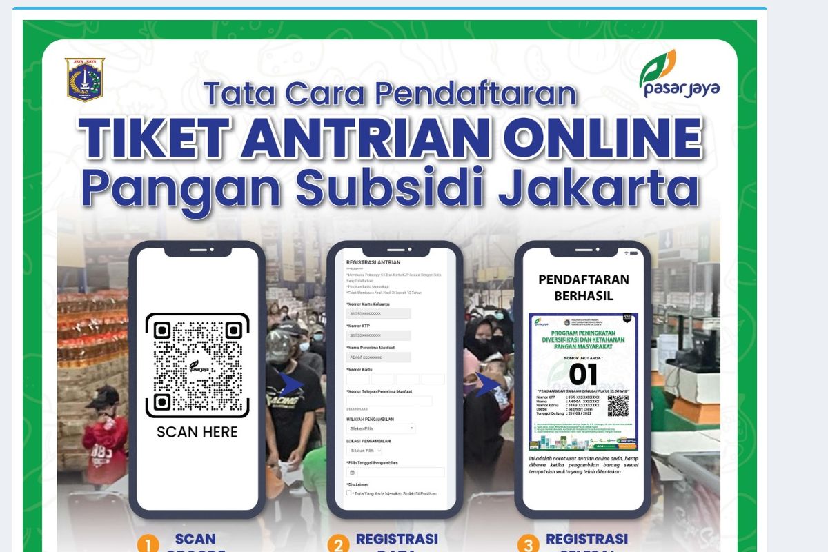 Antrian KJP, Antrian KJP Plus, Perumda Pasar Jaya, antrian kjp, antrian kjp pasar jaya sembako murah, cek antrian kjp, perumda pasar jaya antrian kjp, antrian kjp plus, Cara Ambil Antrian KJP Plus untuk Beli Pangan Subsidi Murah dari Perumda Pasar Jaya, Cara Daftar Tiket Antrian KJP Plus di Laman Pasar Jaya, Jadwal Pendaftaran Online Antrian KJP Plus di Laman Pasar Jaya, Syarat Mengambil Pangan Bersubsidi KJP Plus, Lokasi Pengambilan Pangan Bersubsidi KJP Plus, Daftar Harga Pangan Bersubsidi KJP Plus, Pemprov DKI Siapkan 14 Juta Paket Pangan Bersubsidi