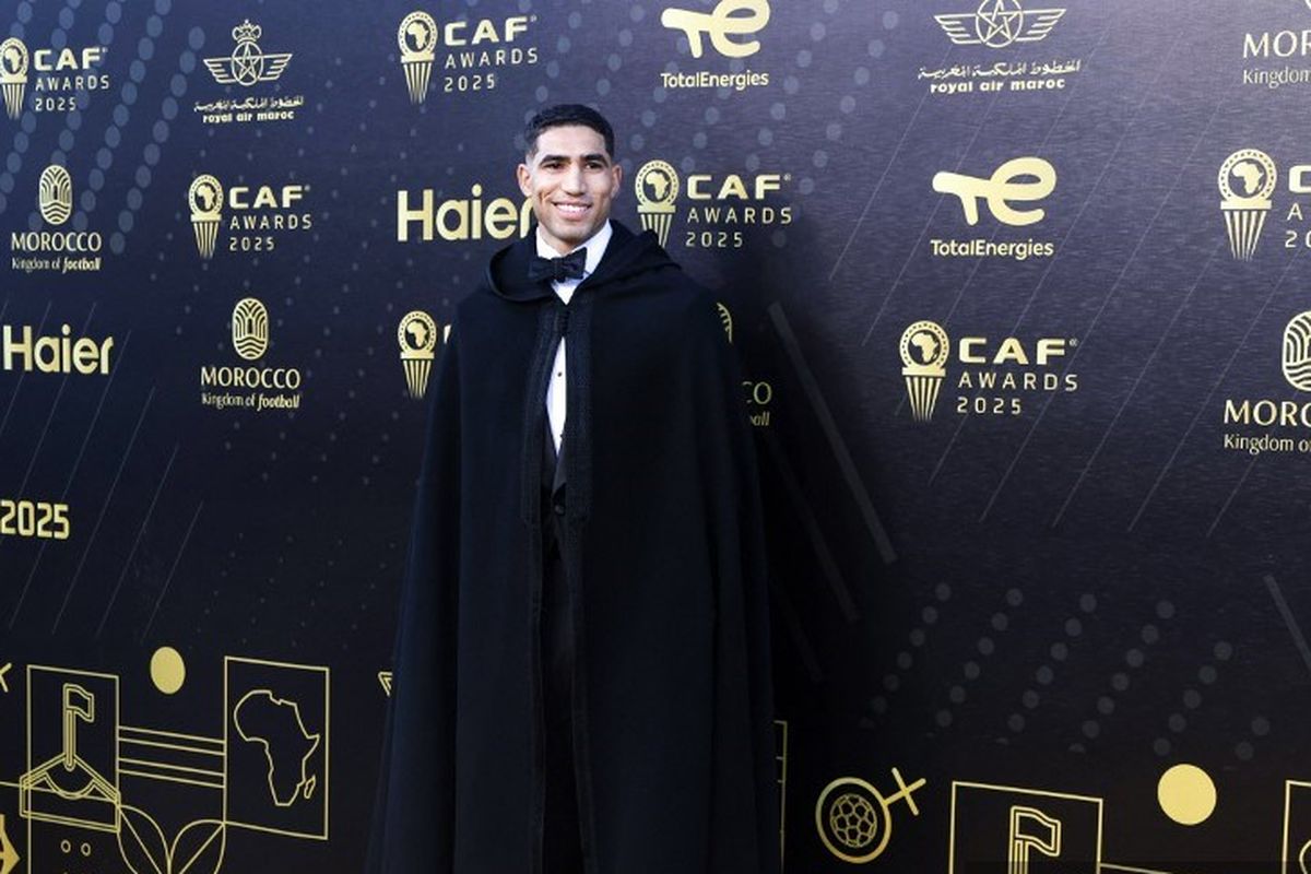 Paris Saint-Germain, Achraf Hakimi, Timnas Maroko, pemain terbaik afrika 2025, Achraf Hakimi Raih Pemain Terbaik Afrika, Kalahkan Salah dan Osimhen